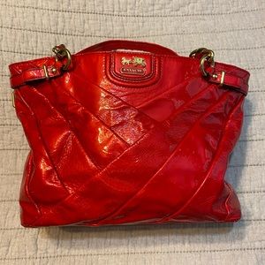 Ruby red coach purse